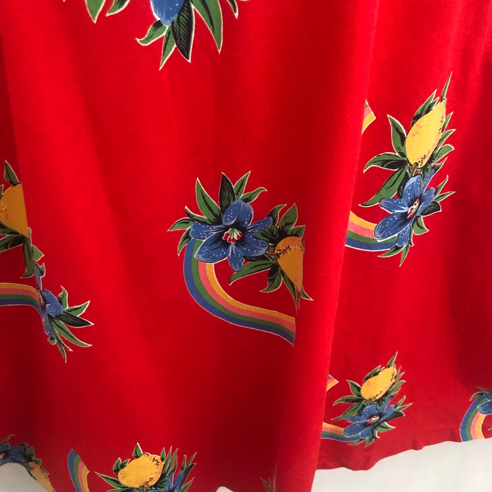 Vintage Hawaiian Rainbow Floral Swing Skirt 60s-70s Medium - Picture 7 of 12